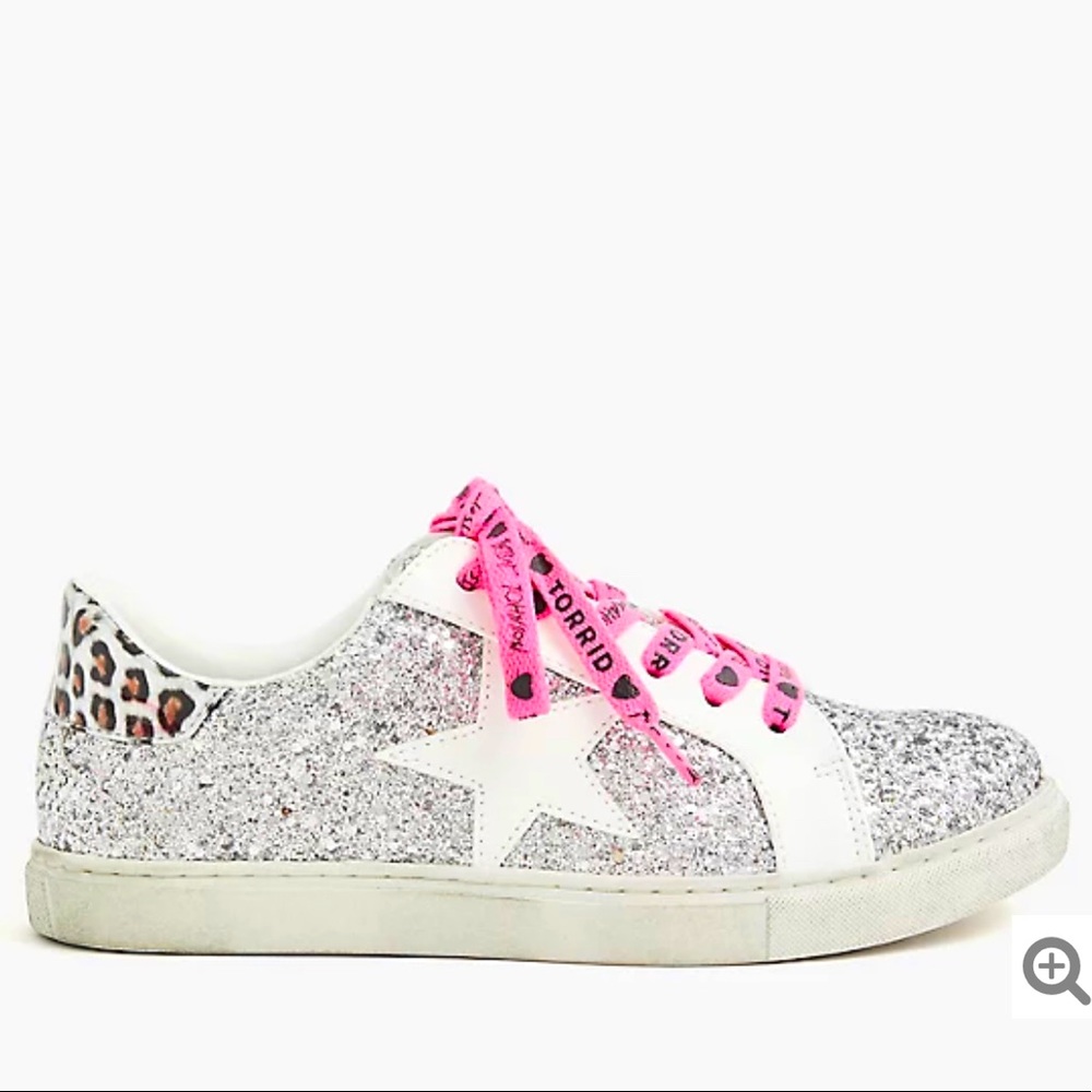 Betsey Johnson - Silver Glitter Distressed Sneaker